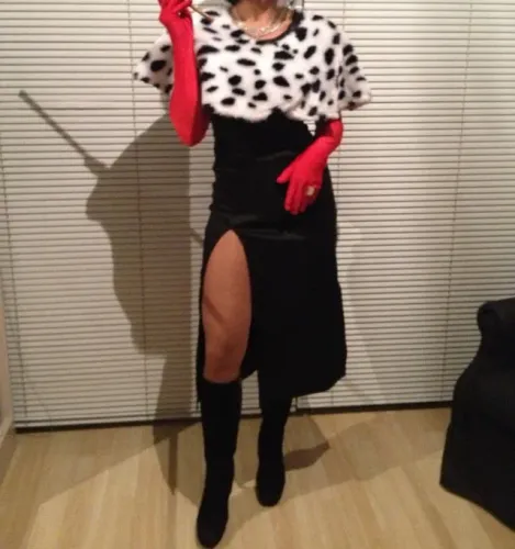 Fantasia Cruella Só Vestido e Estola