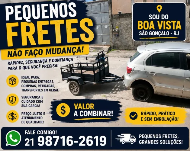Faço pequenos fretes Sou do Boa vista SG
