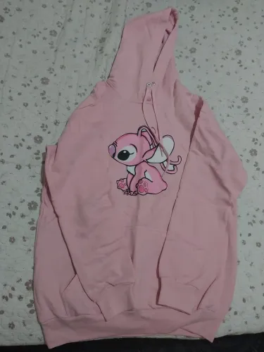 Blusa moletom rosa Angel feminina (Lilo e Stitch)