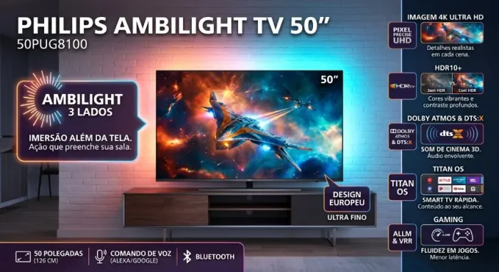 Smart TV Philips Ambilight 50"