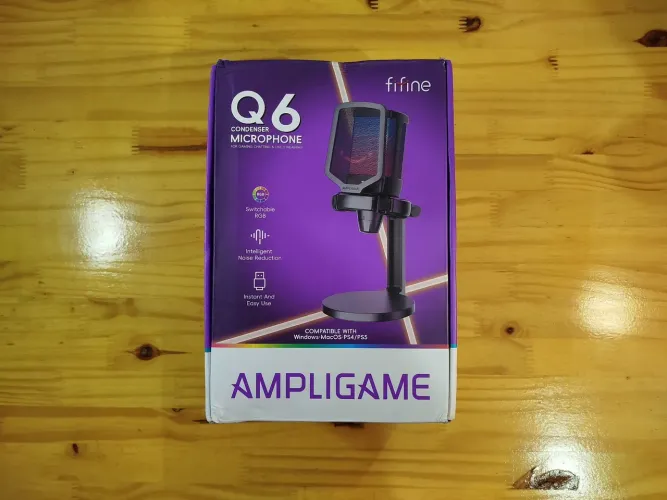 Microfone Fifine Q6 - cancelamento de ruído - RGB - Lacrado!