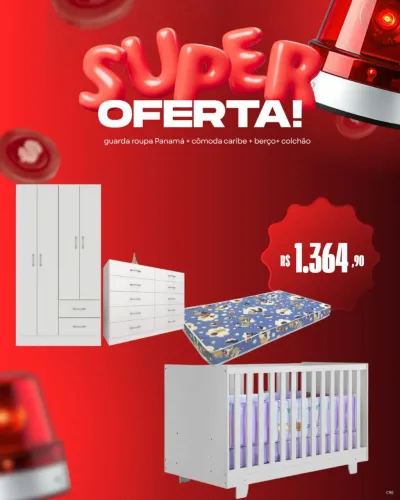 Quarto bebê completo berço + colchão + guarda roupas + cômoda / pague na entrega