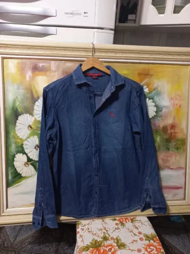 Camisa jeans masculina reserva  tamanho P