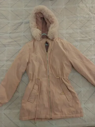 Jaqueta parka rose infantil feminina