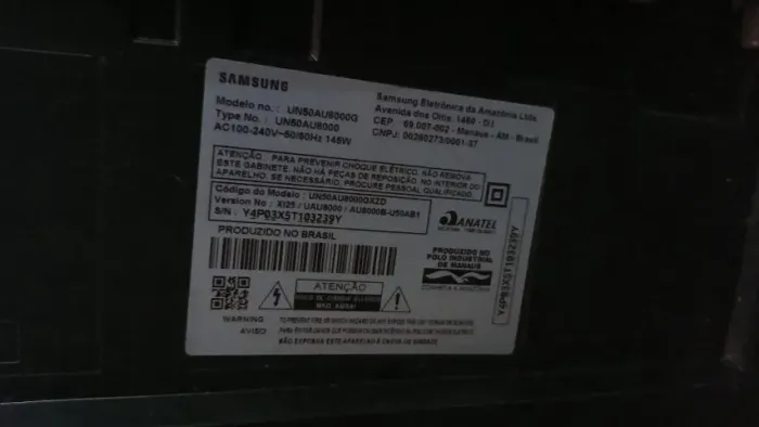 TV Samsung AU8000 para Retirada de Peças