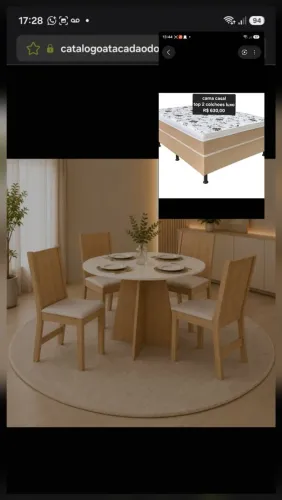 MESA 4C SAO CARLOS ELANE REDONDA 90x90 CINAMOMO/OFF WHITE