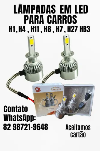 Lâmpadas led para carro a partir de 80$ h1 h4 h7 h11 h27 temos outros modelos