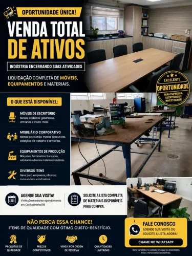 VENDA! Empresa encerrando suas atividades, vende tudo.