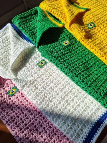 GOLA POLO BRASIL - CROCHÊ 
