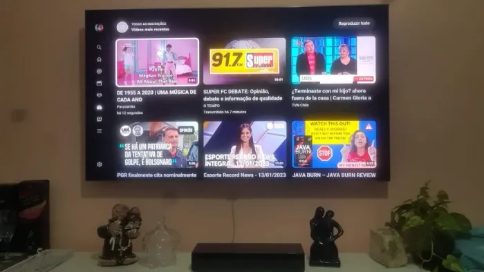 Tv Smart 50 4k Samsung com uma linha fina Completa