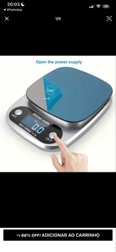 Balança de Cozinha Digital de Alta Precisão 0.1g/10kg