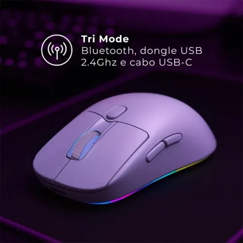 Mouse Gamer Warrior Magnus Wireless com Base de Recarga Branco MO422 - Novo Lacrado