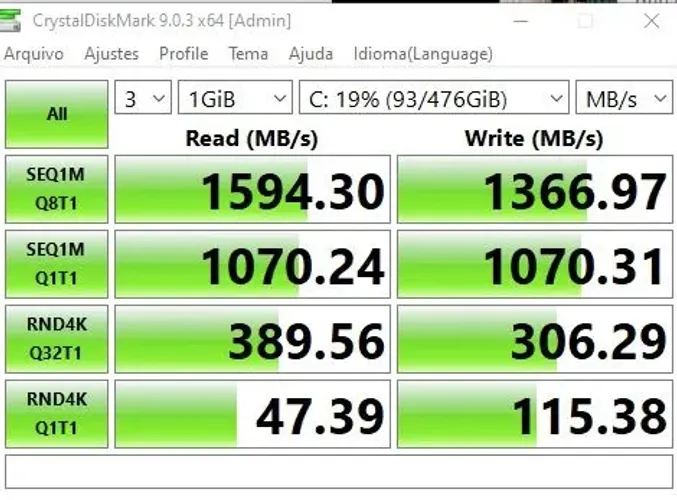 SSD NVME 512GB M.2 2280 Samsung - 76% de saúde