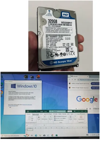 Hd 320 gb da marca wd blue com Windows 10 + Office 