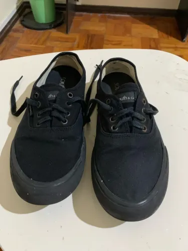 Tênis Casual Lona Preto South & Co (All Black) - Tamanho 39