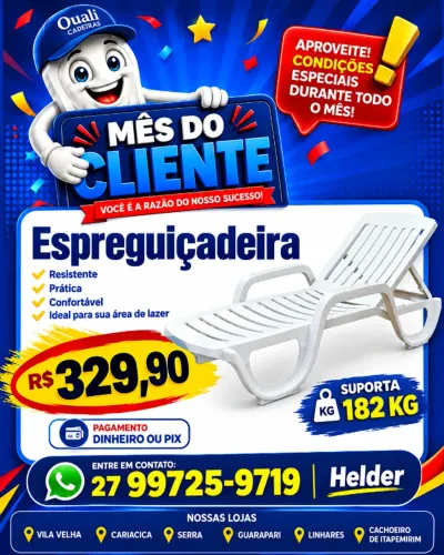 ESPREGUIÇADEIRA PLÁSTICA ANTARES