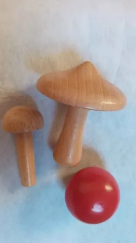 Kit Cogumelos de Madeira Brinquedo Educativo Montessori