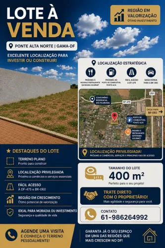 Vendo Lote na Ponte Alta Norte 