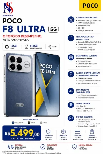 Xiaomi Poco F8 Ultra 5G 16GB 512GB Lacrado Entregamos Gratis