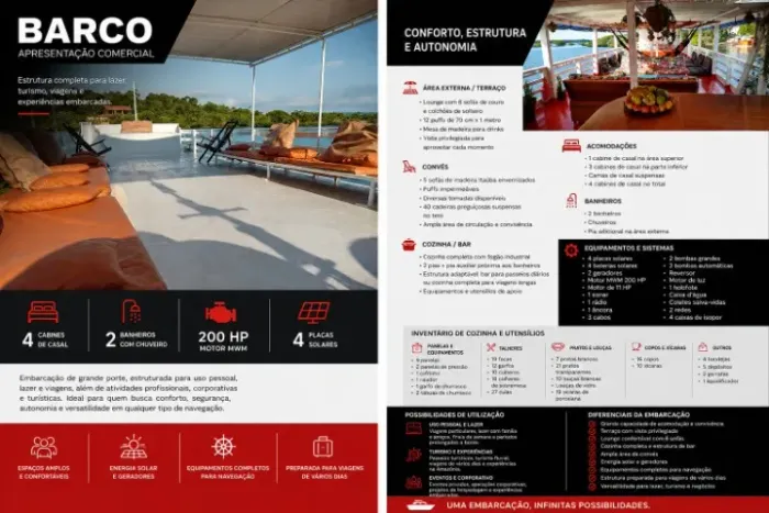 Barco Único pronto para viver ou trabalhar