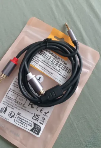Cabo 2RCA x P2 Blindado para áudio 1,10m (Novo)
