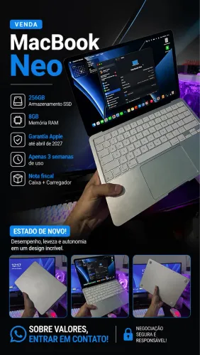 Macbook NEO - 256GB - 8GB RAM - (Novo)