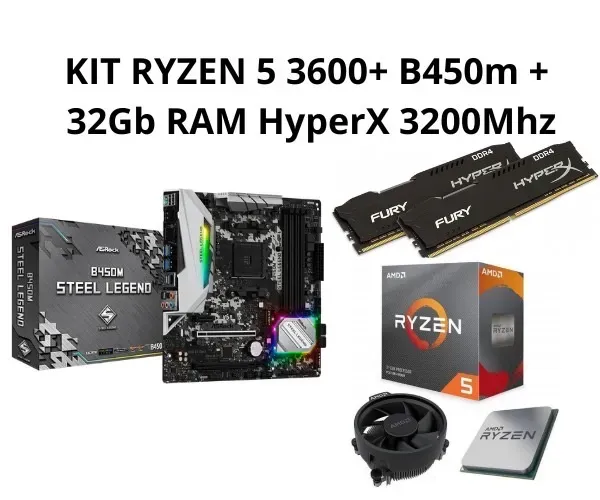 Kit Ryzen 5 3600 + 32Gb Ram e B450m (Aceito troca e parcelo)