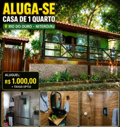 ALUGA-SE Casa 1 Quarto em Rio do Ouro - Niterói - Varanda e Natureza