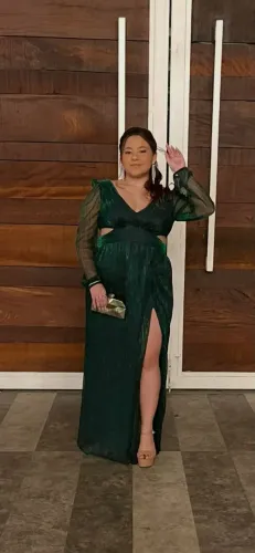 Vestido de festa longo GG - verde
