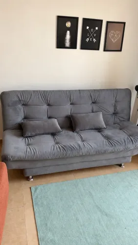 Sofá cama cinza 