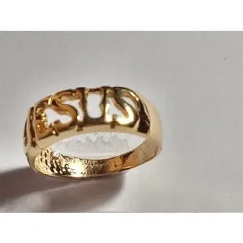 Anel Jesus ouro 18 kilates 3 gramas 4 mm Maciço