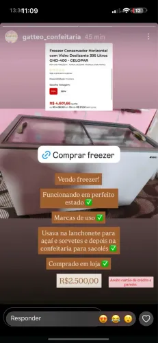 VENDO FREEZER EM PERFEITO ESTADO