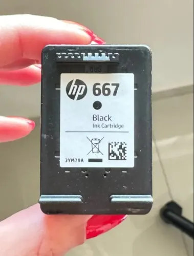 Cartucho HP 667 preto original vazio para recarga
