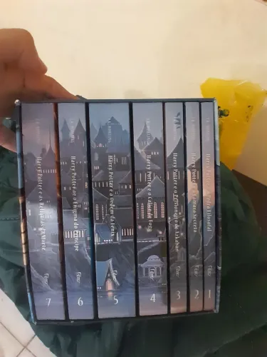 Box Harry Potter castelo sholastic caixa azul 7 livros