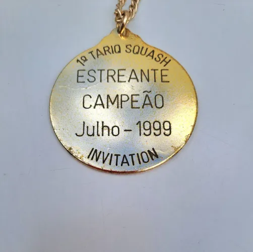 Medalha do campeonato de squash de julho de 1999 1° Tariq squash