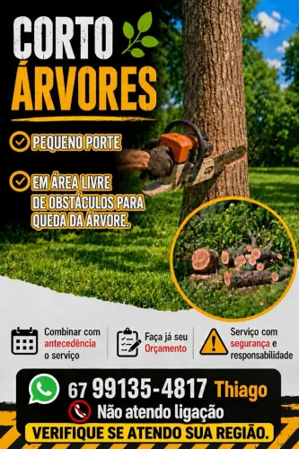 REALIZO CORTE DE ÁRVORES DE PEQUENO PORTE 