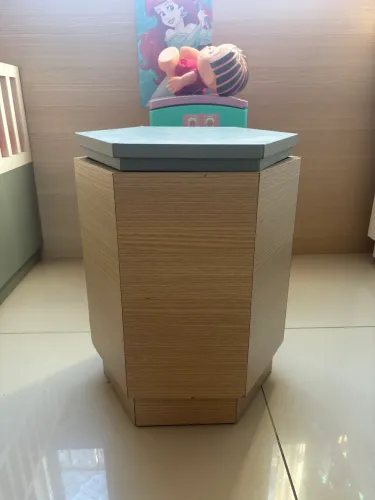 CAIXA HEXAGONAL MADEIRA E MDF PARA BRINQUEDOS