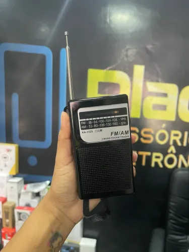 Rádio Analógico Portátil a Pilha FM AM Pequeno Avô Pai Idoso Prateado