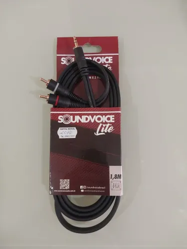 Cabo de áudio P2 X 2 Rca 1,80mt soundvoice