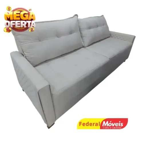 Sofá Off White 2,15m D33 em Linho SOLICITE O CATALOGO 