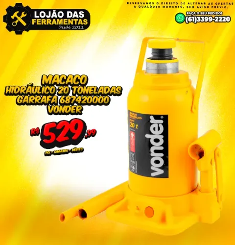 Macaco Hidráulico 20 Toneladas Garrafa Vonder