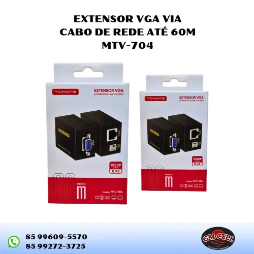 Extensor VGA via cabo de REDE até 30 metros 