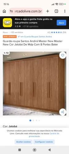 Guarda roupas usado desmontado