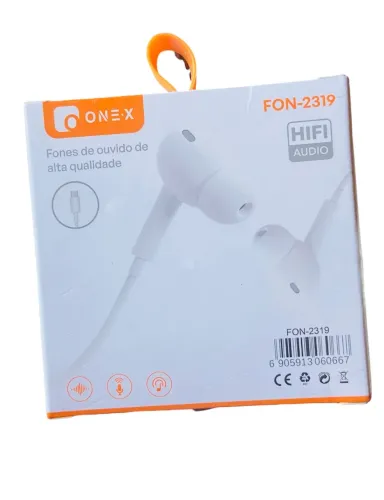 Fone com fio entrada tipo c 