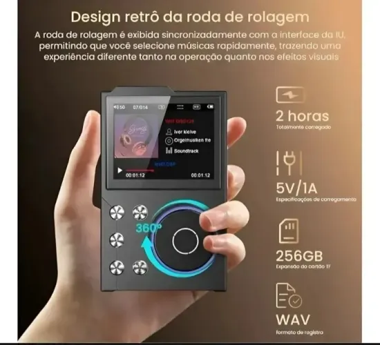 Vendo ou troco Leitor De Mp3 Mp4 Hi-fi Bluetooth Retrô Radio Fm Mp3 Player
