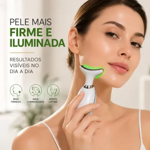 Massageador Facial com LED Recarregável NOVO