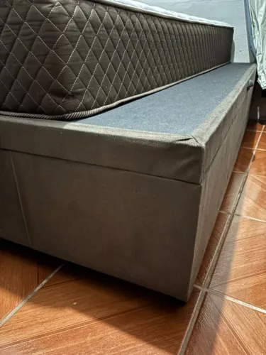 Box Baú Solteiro Marrom 88x188x34cm Cama InHouse