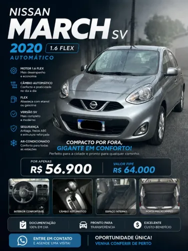 Nissan March SV 1.6 16V Flexstart 5P Aut. 2020