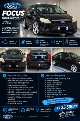 Ford Focus Ghia Sed. 2.0 16v/ 2.0 16V Flex 4P 2009