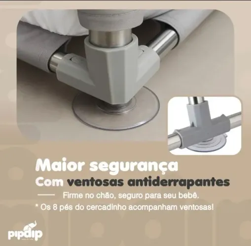 CERCA DINHO INFANTIL PIPDIP 127x127CM - SEGURANÇA E CONFORTO PARA SEU BEBÊ!
